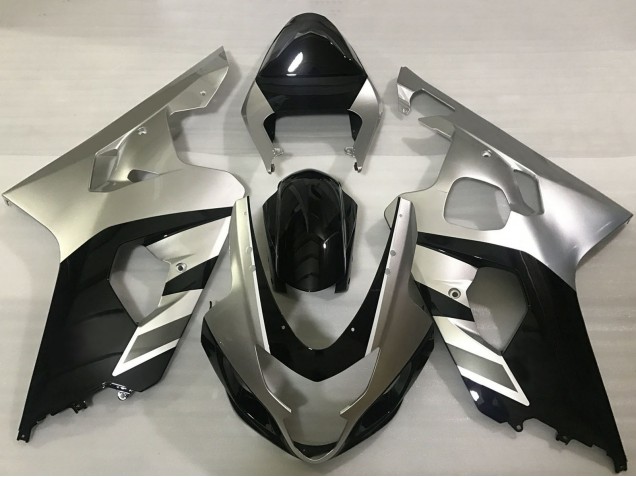 2004-2005 Suzuki GSXR 600 / GSXR 750 Motorcycle Fairings - Silver Black UK