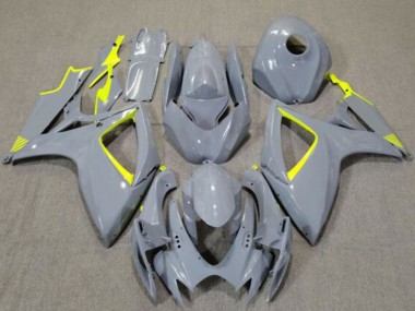 Best 2006-2007 Suzuki GSXR 600 / GSXR 750 Motorcycle Fairings - Nardo Grey High Viz Yellow UK