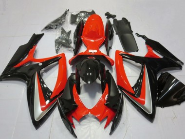 Best 2006-2007 Suzuki GSXR 600 / GSXR 750 Motorcycle Fairings - Red Silver Glossy Black UK
