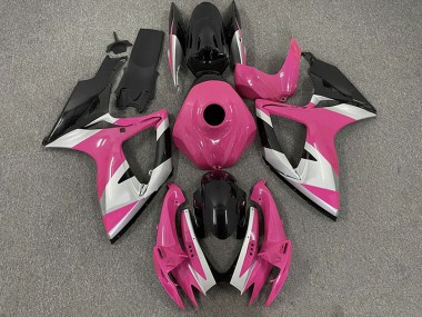 Best 2006-2007 Suzuki GSXR 600 / GSXR 750 Motorcycle Fairings - Pink Silver Glossy Black UK