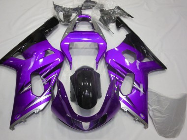Best 2001-2003 Suzuki GSXR 600 / GSXR 750 Motorcycle Fairings - Purple Silver Glossy Black UK