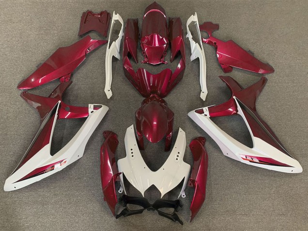 2008-2010 Suzuki GSXR 600 / GSXR 750 Motorcycle Fairings - White Red OEM Style UK