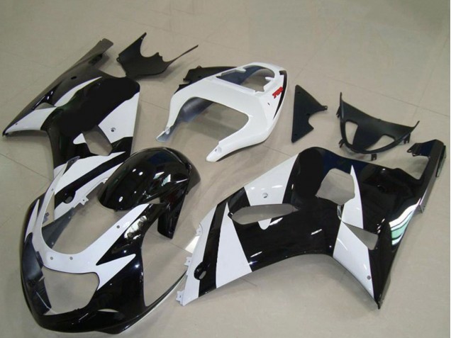 2001-2003 Suzuki GSXR 600 / GSXR 750 Motorcycle Fairings - White Glossy Black UK