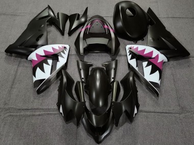 Best 2004-2005 Kawasaki ZX10R Motorcycle Fairings - Matte Black and Pink Shark UK