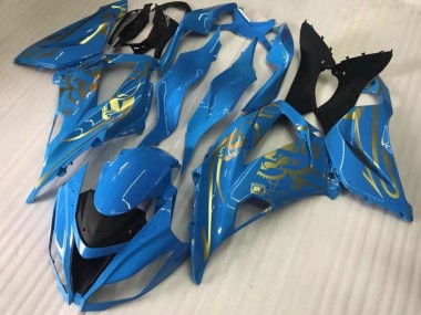 Best 2016-2020 Kawasaki ZX10R Motorcycle Fairings - Blue Gold UK