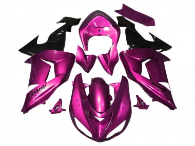 Best 2006-2007 Kawasaki ZX10R Motorcycle Fairings - Pink Glossy Black UK