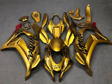 Best 2016-2020 Kawasaki ZX10R Motorcycle Fairings - Gold Black Red UK