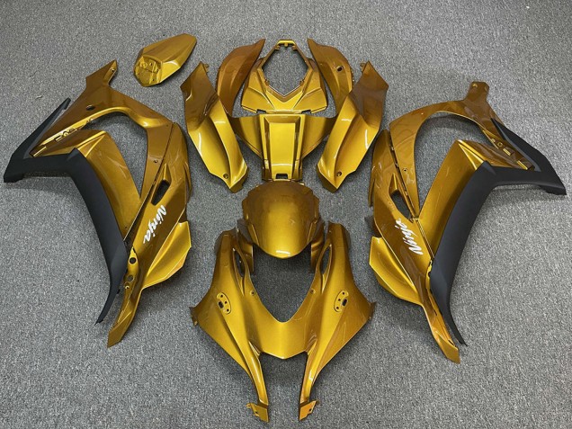 2016-2020 Kawasaki ZX10R Motorcycle Fairings - Gold Black White Ninja UK