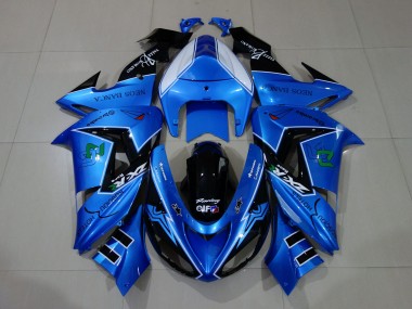Best 2006-2007 Kawasaki ZX10R Motorcycle Fairings - Liquid Blue Glossy Black UK