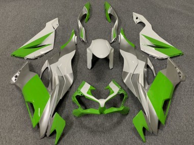 Best 2019-2022 Kawasaki ZX6R Motorcycle Fairings - White Silver Green UK
