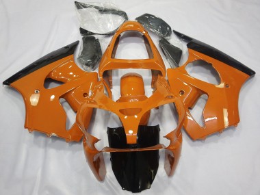 Best 2000-2002 Kawasaki ZX6R Motorcycle Fairings - Orange Glossy Black UK