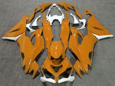 Best 2019-2022 Kawasaki ZX6R Motorcycle Fairings - White Orange UK