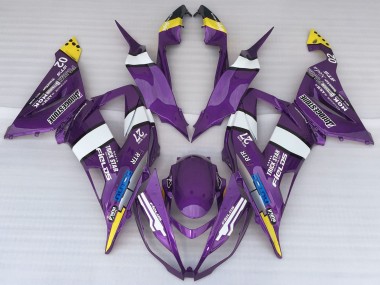Best 2013-2018 Kawasaki ZX6R Motorcycle Fairings - Purple Yellow White Blue UK