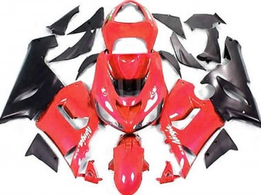 Best 2005-2006 Kawasaki ZX6R Motorcycle Fairings - Red Matte Black UK