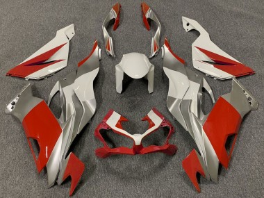 Best 2019-2022 Kawasaki ZX6R Motorcycle Fairings - White Silver Red UK