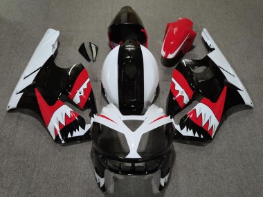 Best 2002-2006 Kawasaki ZX12R Motorcycle Fairings - Red Black White Shark UK