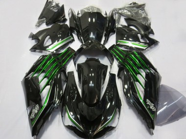 Best 2012-2024 Kawasaki ZX14R ZZR1400 Motorcycle Fairings - Glossy Black Green UK