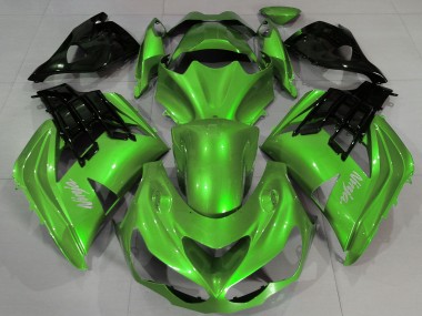 Best 2012-2024 Kawasaki ZX14R ZZR1400 Motorcycle Fairings - Liquid Green Black UK