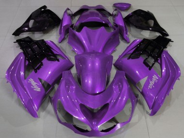 Best 2012-2024 Kawasaki ZX14R ZZR1400 Motorcycle Fairing - Purple Black UK