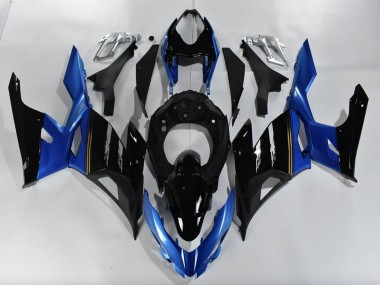 Best 2018-2024 Kawasaki Ninja 400 Motorcycle Fairings - Blue Glossy Black UK