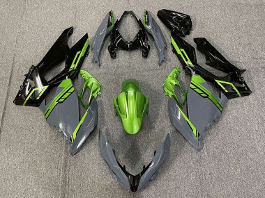 Best 2018-2024 Kawasaki Ninja 400 Motorcycle Fairings - Green Nardo Grey Glossy Black UK