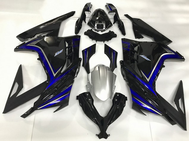 2013-2017 Kawasaki Ninja 300 Motorcycle Fairings - Glossy Black Blue UK