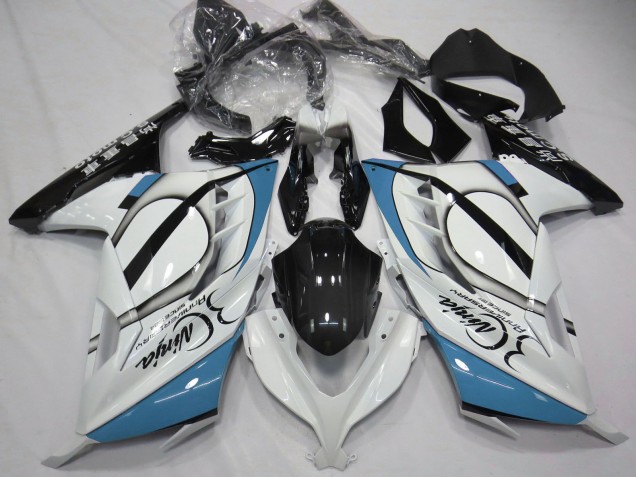 2013-2017 Kawasaki Ninja 300 Motorcycle Fairings - Glossy White Light Blue Black UK