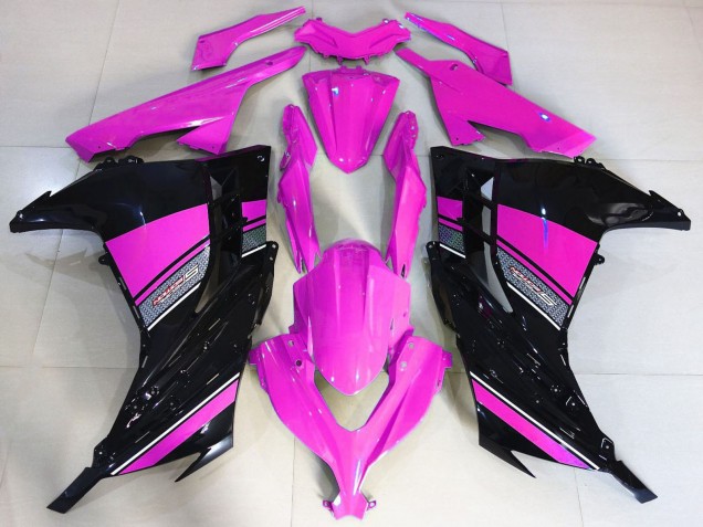 2013-2017 Kawasaki Ninja 300 Motorcycle Fairings - Hot Pink Black UK