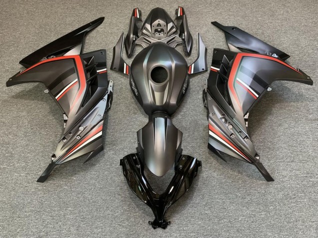 2013-2024 Kawasaki Ninja 300 Motorcycle Fairings - Matte Black Red UK
