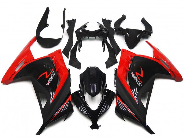 2013-2024 Kawasaki Ninja 300 Motorcycle Fairings - Red Glossy Black UK