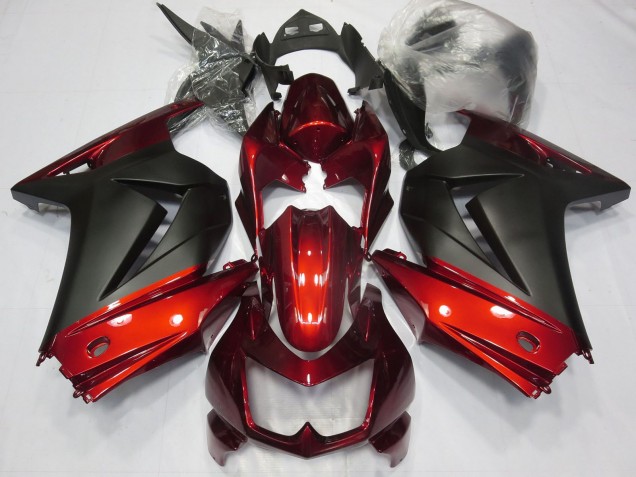 2008-2012 Kawasaki Ninja 250 Motorcycle Fairings - Red Matte Black UK