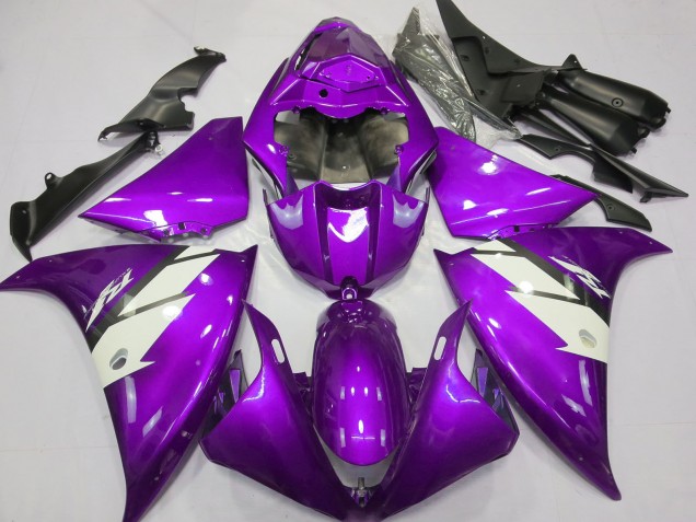 2012-2014 Yamaha R1 Motorcycle Fairings - Purple White UK