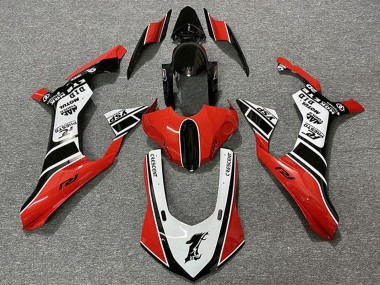 Best 2015-2019 Yamaha R1 Motorcycle Fairings - White Red Glossy Black Motul YSP UK