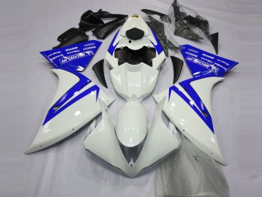 Best 2012-2014 Yamaha R1 Motorcycle Fairings - White Blue UK