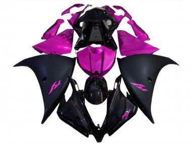 Best 2012-2014 Yamaha R1 Motorcycle Fairings - Glossy Black Matte Black Pink UK