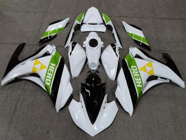 Best 2015-2018 Yamaha R3 Motorcycle Fairings - White Green Glossy Black UK
