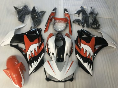 Best 2015-2018 Yamaha R3 Motorcycle Fairings - White Orange Glossy Black Shark UK