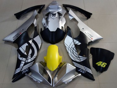 Best 2008-2016 Yamaha R6 Motorcycle Fairings - Silver Yellow Matte Black ENEOS 46 UK