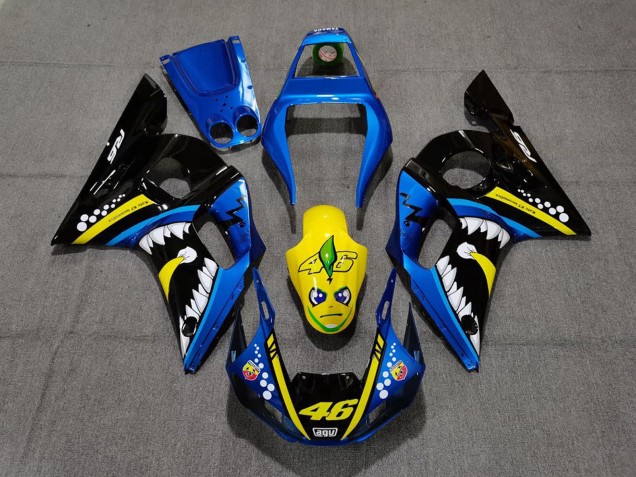 1998-2002 Yamaha R6 Motorcycle Fairings - Blue Yellow Black Shark 46 UK