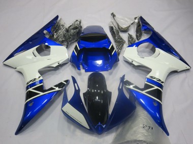 Best 2003-2004 Yamaha R6 Motorcycle Fairings - Blue White Glossy Black OEM Style UK