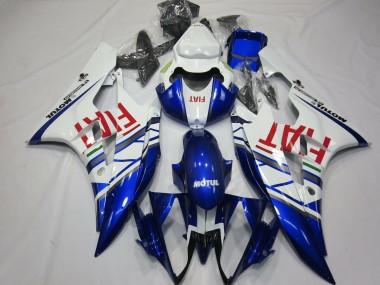 Best 2006-2007 Yamaha R6 Motorcycle Fairings - White Blue Red Fiat Motul Michelin UK