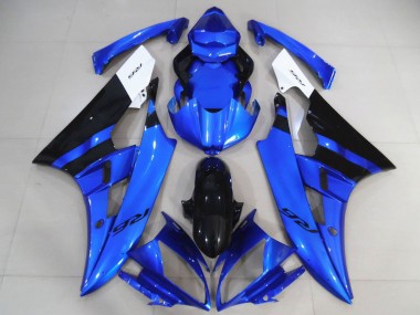 Best 2006-2007 Yamaha R6 Motorcycle Fairings - White Blue Glossy Black UK