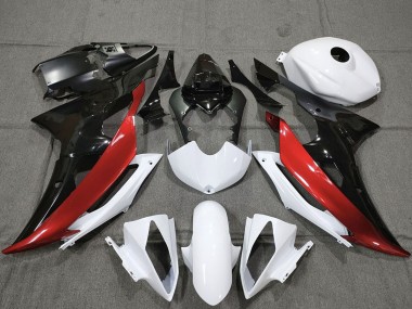 Best 2008-2016 Yamaha R6 Motorcycle Fairings - White Red Glossy Black UK