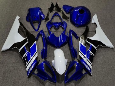 Best 2008-2016 Yamaha R6 Motorcycle Fairings - White Blue Glossy Black UK