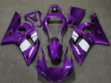 Best 1998-2002 Yamaha R6 Motorcycle Fairings - Dark Purple White UK