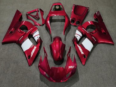 Best 1998-2002 Yamaha R6 Motorcycle Fairing - Red White UK