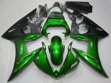 Best 2005 Yamaha R6 Motorcycle Fairings - Dark Green Matte Black UK