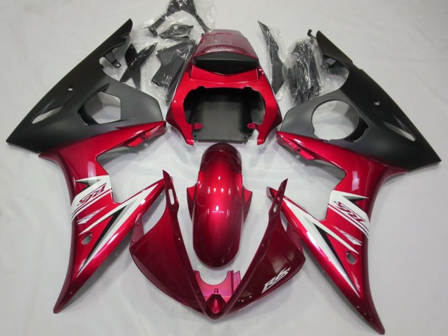 2003-2004 Yamaha R6 Motorcycle Fairings - Red White Matte Black UK