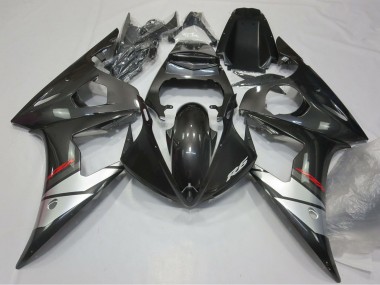 Best 2005 Yamaha R6 Motorcycle Fairings - Glossy Black Silver UK