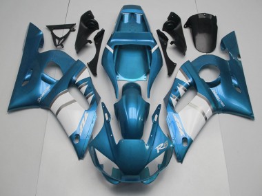 Best 1998-2002 Yamaha R6 Motorcycle Fairings - Blue White Silver UK